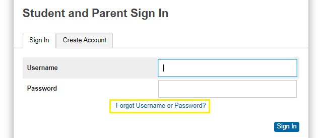 Forgot Username or Password