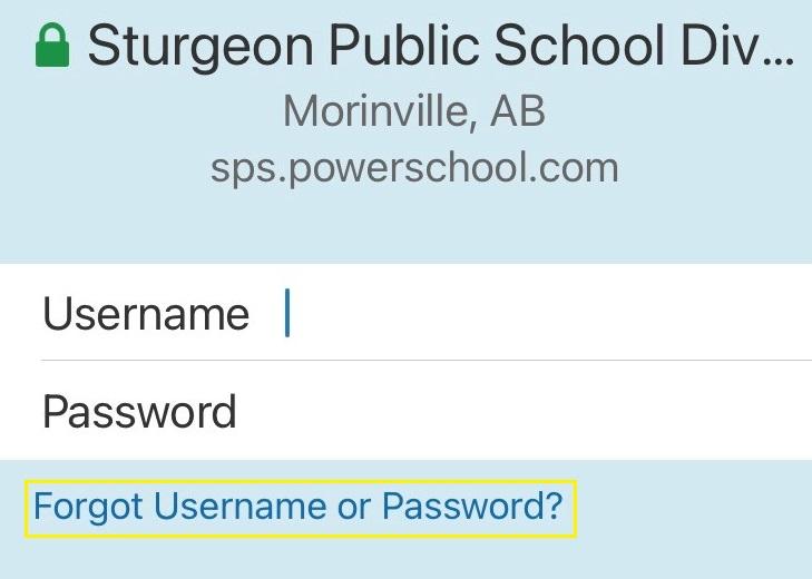 Forgot Username or Password mobile